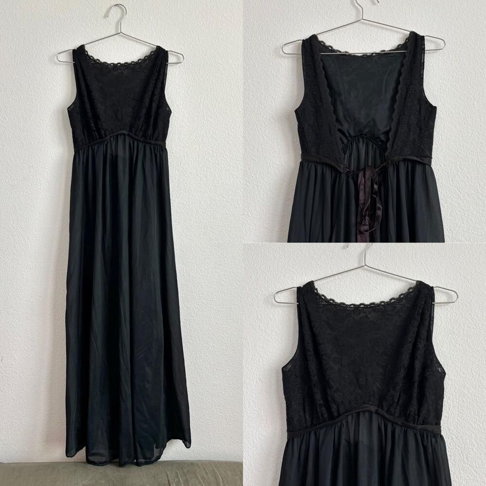 Ver Marai Black Lace Nightgown